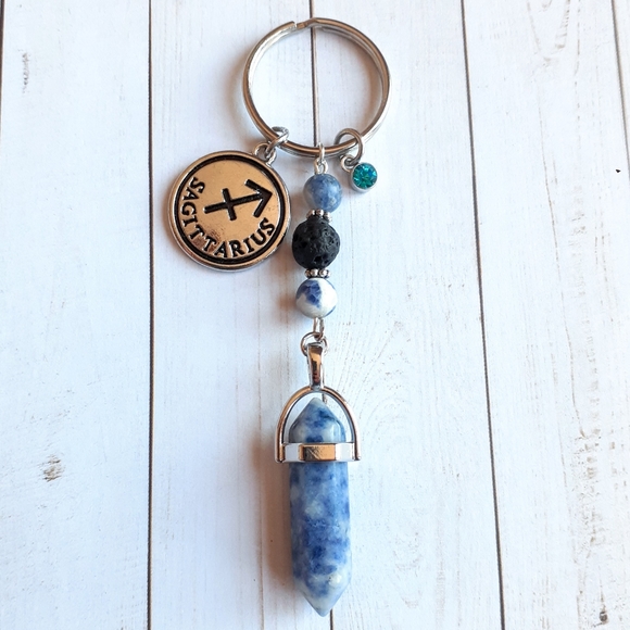 Accessories - Sagittarius Bullet Stone Keychain